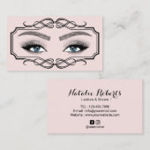  Lashes Brows Beauty Salon Blush Pink Visitekaartje (Voorkant / Achterkant)