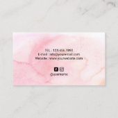 Lashes & Brows Beauty Salon Blush Pink Waterverf Visitekaartje (Achterkant)