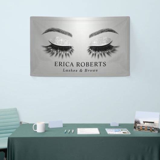 Lashes & Brows Beauty Salon Modern Silver Spandoek (Beurs)