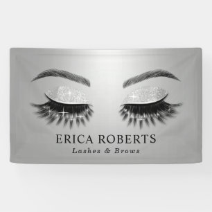 Lashes & Brows Beauty Salon Modern Silver Spandoek
