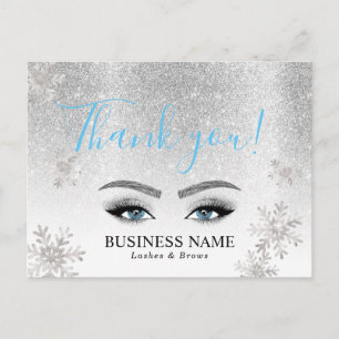Lashes Brows Beauty Salon Winter Snowflake Holiday Briefkaart
