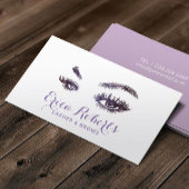 Lashes & Brows Elegant Paarse Makeup Artist Visitekaartje