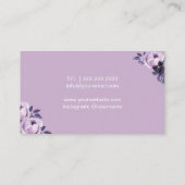 Lashes & Brows Elegant Paarse Makeup Artist Visitekaartje (Achterkant)