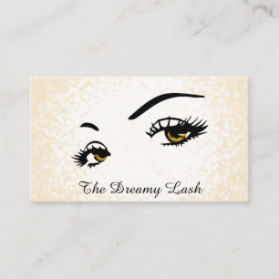 *~* Lashes Brows Extensions Gold Glitter QR Visitekaartje