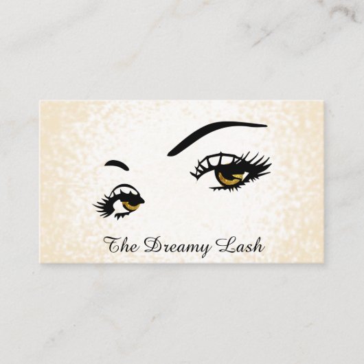 *~* Lashes Brows Extensions Gold Glitter Visitekaartje (Voorkant)