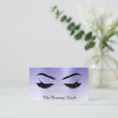 *~* Lashes Brows Extensions QR Metal Denim Blue Visitekaartje (Staand voorkant)