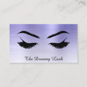 *~* Lashes Brows Extensions QR Metal Denim Blue Visitekaartje