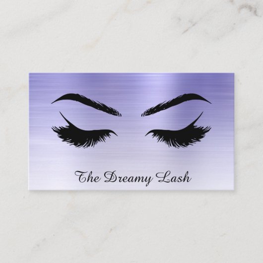 *~* Lashes Brows Extensions QR Metal Denim Blue Visitekaartje (Voorkant)