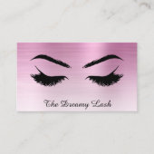 *~* Lashes Brows Extensions QR Metal DUSTY ROOS Visitekaartje (Voorkant)