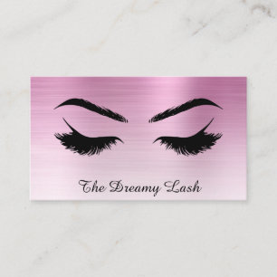 *~* Lashes Brows Extensions QR Metal DUSTY ROOS Visitekaartje