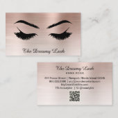 *~* Lashes Brows Extensions QR Metal PEACH BRONZE Visitekaartje (Voorkant / Achterkant)