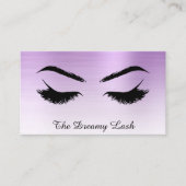 *~* Lashes Brows Extensions QR Metal VIOLET Visitekaartje (Voorkant)