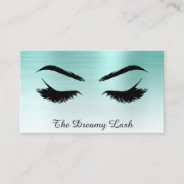 *~* Lashes Brows Extensions QR Metallic BLAUWGROEN Visitekaartje