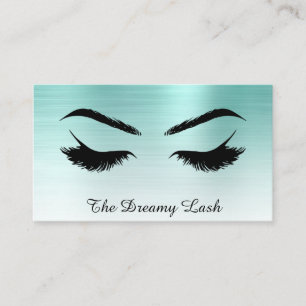 *~* Lashes Brows Extensions QR Metallic BLAUWGROEN Visitekaartje