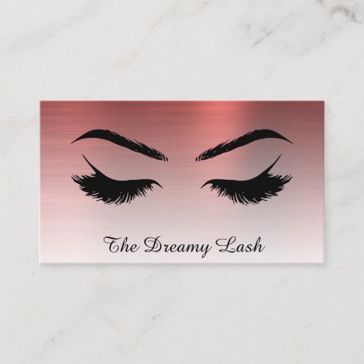 *~* Lashes Brows Extensions QR Metallic COPPER Visitekaartje (Voorkant)