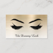 *~* Lashes Brows Extensions QR Metallic GOLD Visitekaartje (Voorkant)
