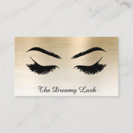 *~* Lashes Brows Extensions QR Metallic GOLD Visitekaartje