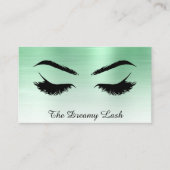 *~* Lashes Brows Extensions QR Metallic Mint Visitekaartje (Voorkant)