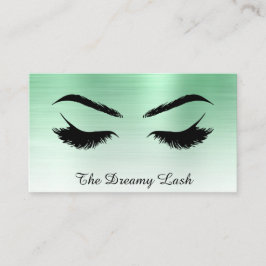 *~* Lashes Brows Extensions QR Metallic Mint Visitekaartje