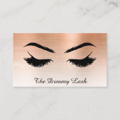 *~* Lashes Brows Extensions QR Metallic ROOS GOLD Visitekaartje (Voorkant)