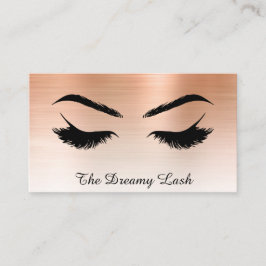 *~* Lashes Brows Extensions QR Metallic ROOS GOLD Visitekaartje