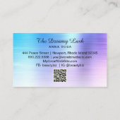 *~* Lashes Brows Extensions QR Ombre Blue Glitter Visitekaartje (Achterkant)