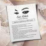 Lashes & Brows Eyelash Natercare Instruction Flyer<br><div class="desc">Lashes Makeup Artist Natercare Instruction Flyers.</div>