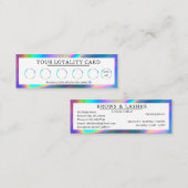 Lashes Brows Holografische Loyaliteit Kaart Mini Visitekaartje (Voorkant / Achterkant)