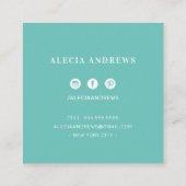 LASHES & BROWS jade mint groen Vierkante Visitekaartje (Achterkant)