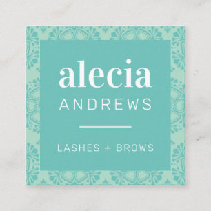 LASHES & BROWS  jade mint groen Vierkante Visitekaartje