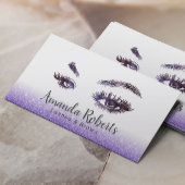 Lashes & Brows make-up artiest Paarse glitter Visitekaartje