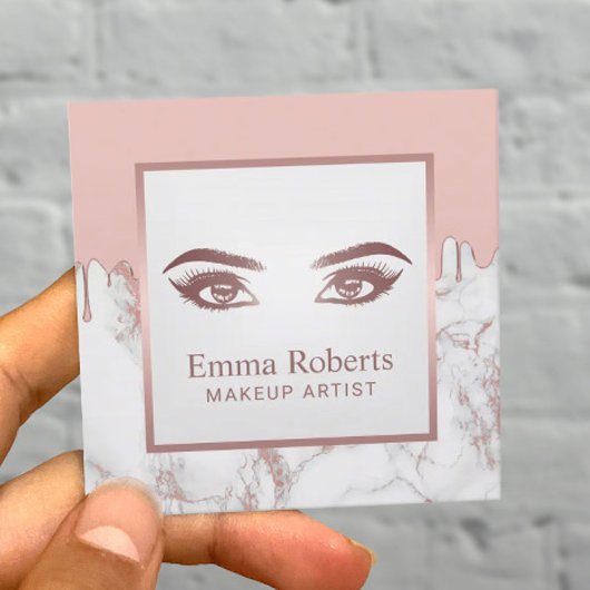 Lashes Brows Make-up Artiest Roos Goud Marmer Afsprakenkaartje