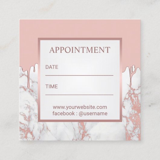 Lashes Brows Make-up Artiest Roos Goud Marmer Afsprakenkaartje (Achterkant)