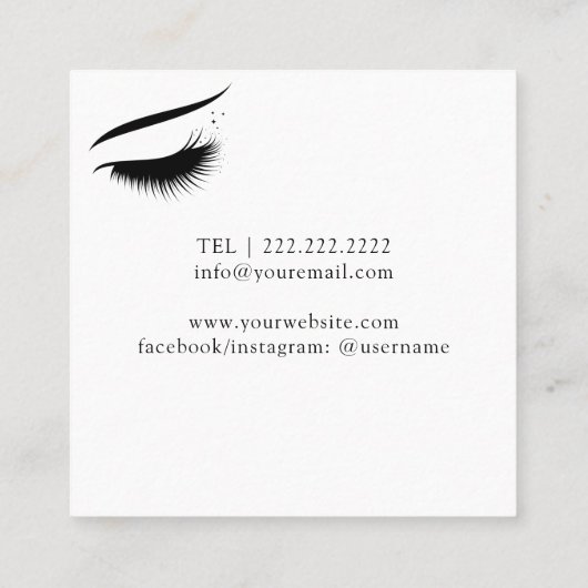 Lashes & Brows make-up artiest Vierkante Visitekaartje (Achterkant)
