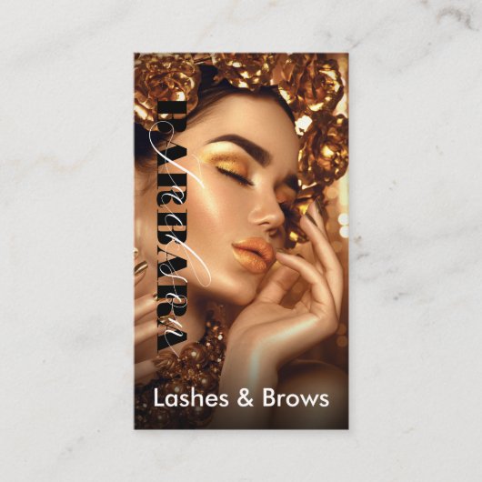 Lashes Brows Make-up Artist Blush Gold Beauty Salo Visitekaartje (Voorkant)