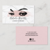Lashes Brows Make-up Artist Blush Stroke Marble Visitekaartje (Voorkant / Achterkant)
