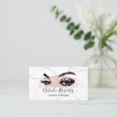 Lashes Brows Make-up Artist Blush Stroke Marble Visitekaartje (Staand voorkant)