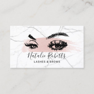 Lashes Brows Make-up Artist Blush Stroke Marble Visitekaartje