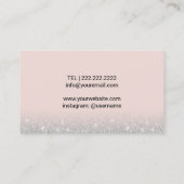Lashes & Brows Make-up Artist Pink Silver Glitter Visitekaartje (Achterkant)