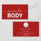 Lashes Brows Make-up Logo Minimalisme Rood Visitekaartje (Voorkant / Achterkant)