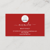 Lashes Brows Make-up Logo Minimalisme Rood Visitekaartje (Achterkant)