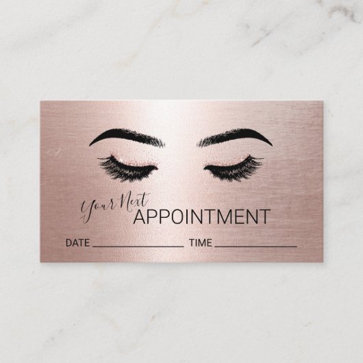 Lashes Brows Make-up Roos Gold Salon Afspraak Afsprakenkaartje (Voorkant)