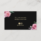 Lashes & Brows Makeup Artiest  Floral Salon Visitekaartje (Achterkant)