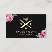 Lashes & Brows Makeup Artiest  Floral Salon Visitekaartje (Voorkant)