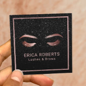 Lashes & Brows Makeup Artist Black Glitter Salon Vierkante Visitekaartje