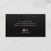 Lashes & Brows Makeup Artist Black Glitter Salon Visitekaartje (Achterkant)
