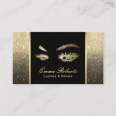 Lashes Brows Makeup Artist Black & Gold Ombre Visitekaartje (Voorkant)