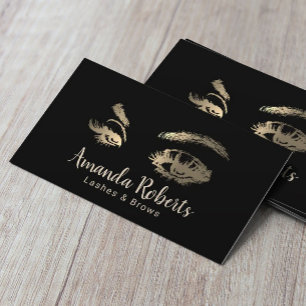 Lashes & Brows Makeup Artist Black & Gold Visitekaartje