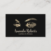 Lashes & Brows Makeup Artist Black & Gold Visitekaartje (Voorkant)