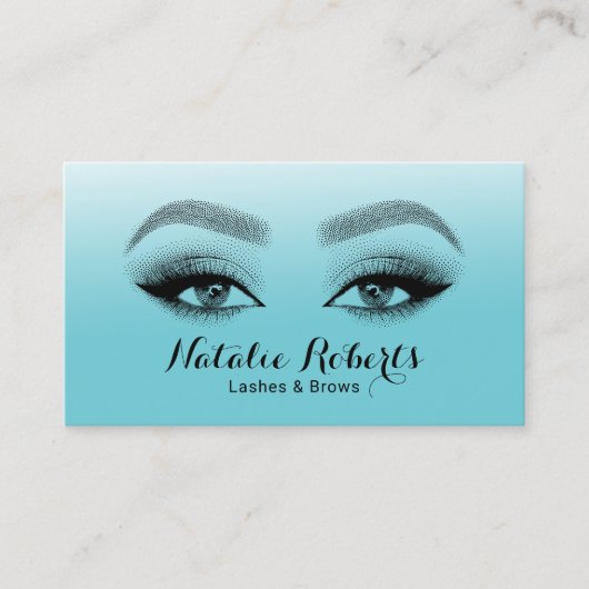 Lashes & Brows Makeup Artist Blauwgroen Beauty Sal Visitekaartje (Voorkant)